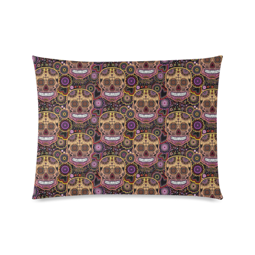 candy sugar skull Custom Zippered Pillow Case 20"x26"(Twin Sides)
