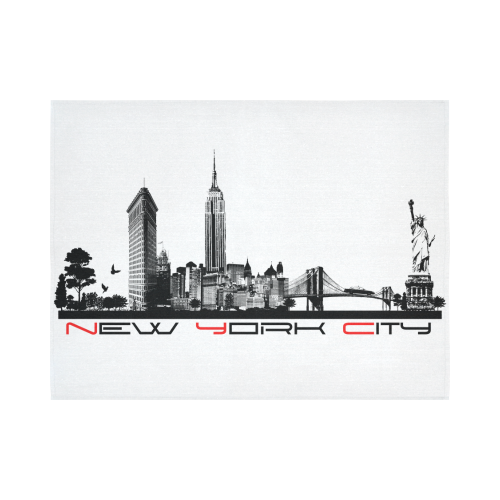 New York City skyline 6 Cotton Linen Wall Tapestry 80"x 60"