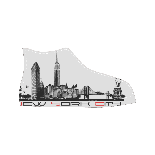 New York City skyline 6 Men’s Classic High Top Canvas Shoes (Model 017)
