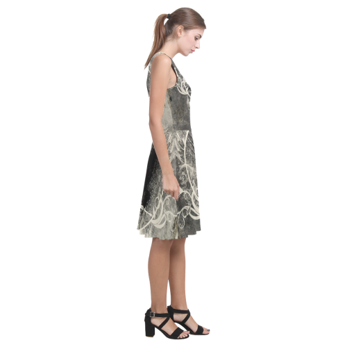 The crow with flowers, vintage design Atalanta Casual Sundress(Model D04)