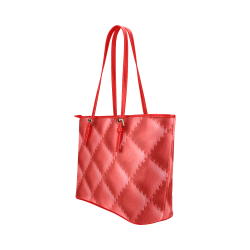 Red leather ! Leather Tote Bag/Large (Model 1651)