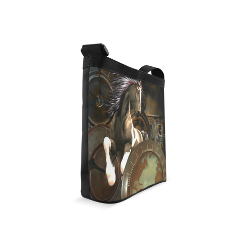 Steampunk, awesome horse with clocks and gears Crossbody Bags (Model 1613)