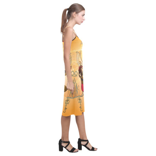 Beautiful Isis with egyptian sign Alcestis Slip Dress (Model D05)