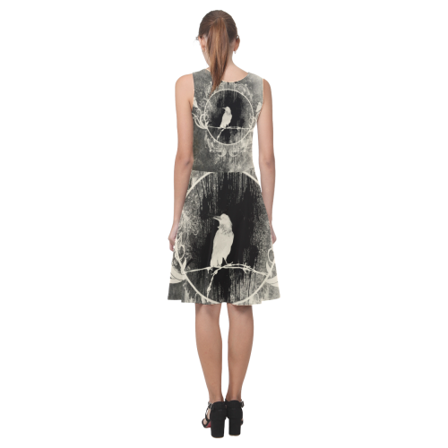 The crow with flowers, vintage design Atalanta Casual Sundress(Model D04)