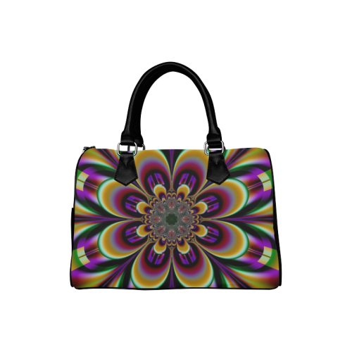 Purple Dream Mandala Flower Boston Handbag (Model 1621)