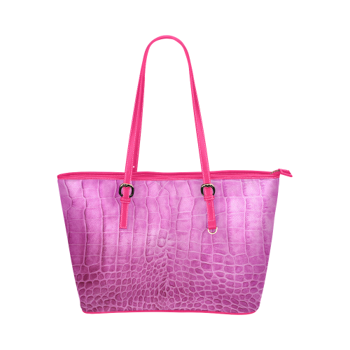 Pink Python Leather Tote Bag/Large (Model 1651)