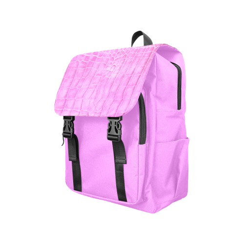 Pink Python Casual Shoulders Backpack (Model 1623)