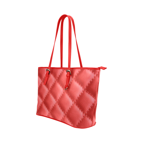 Red leather ! Leather Tote Bag/Large (Model 1651)