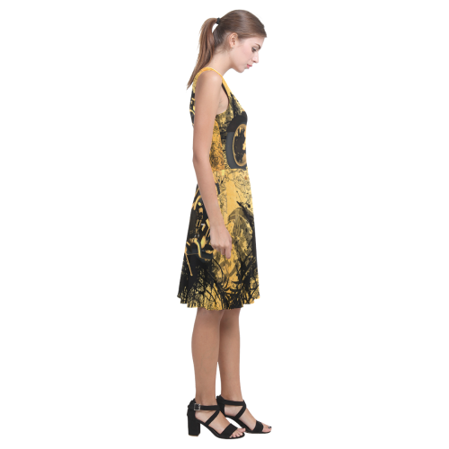 Steampunk, awesome motorcycle with floral elements Atalanta Casual Sundress(Model D04)