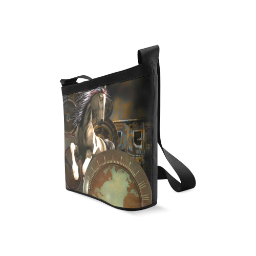Steampunk, awesome horse with clocks and gears Crossbody Bags (Model 1613)