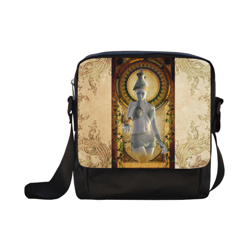 Wonderful fairy with bird on a frame Crossbody Nylon Bags (Model 1633)