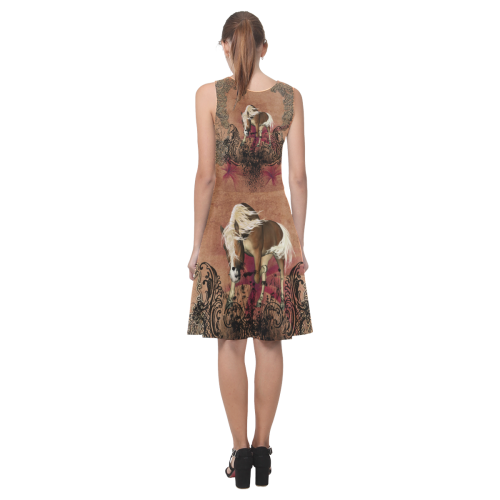 Amazing horse with flowers Atalanta Casual Sundress(Model D04)