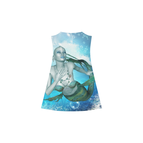 Wonderful mermaid in blue colors Alcestis Slip Dress (Model D05)