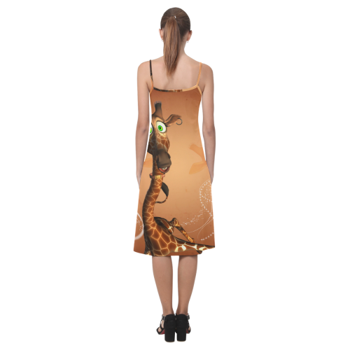 Funny, cute giraffe Alcestis Slip Dress (Model D05)