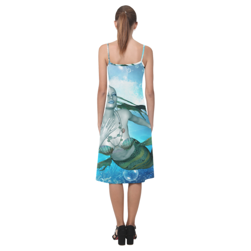 Wonderful mermaid in blue colors Alcestis Slip Dress (Model D05)