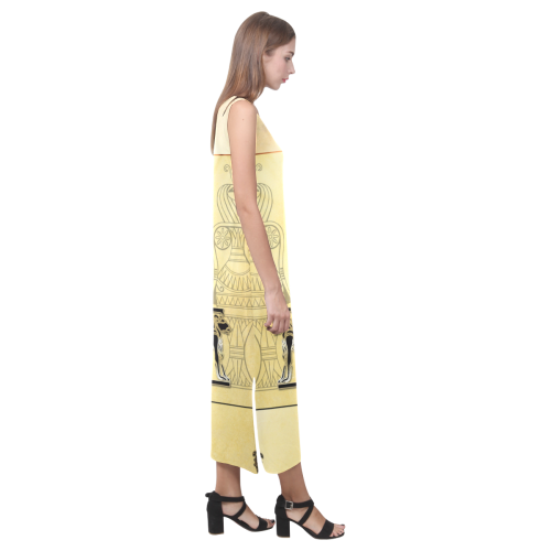 Anubis, the egypt god Phaedra Sleeveless Open Fork Long Dress (Model D08)