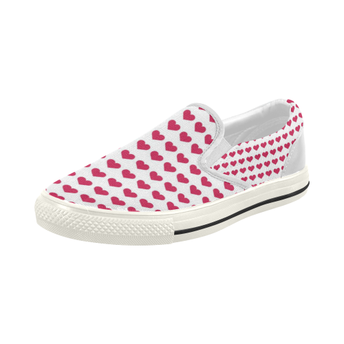sweet allover hearts A Women's Slip-on Canvas Shoes (Model 019)