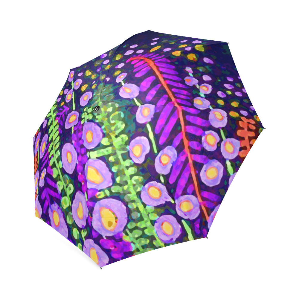 French Vintage Floral Wallpaper Art Foldable Umbrella (Model U01) | ID