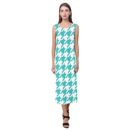 turquoise and white houndstooth classic pattern