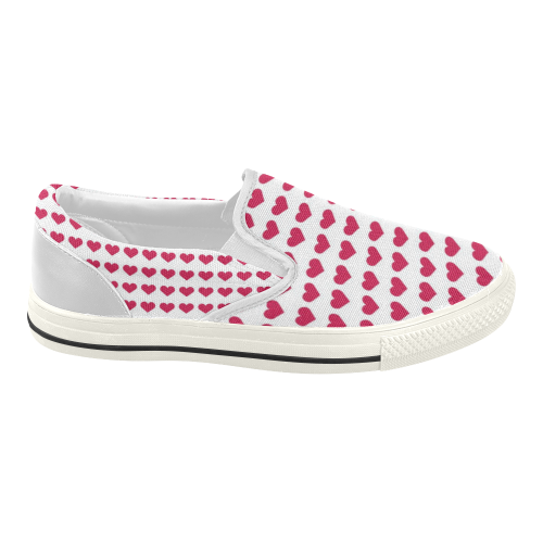 sweet allover hearts A Women's Slip-on Canvas Shoes (Model 019)