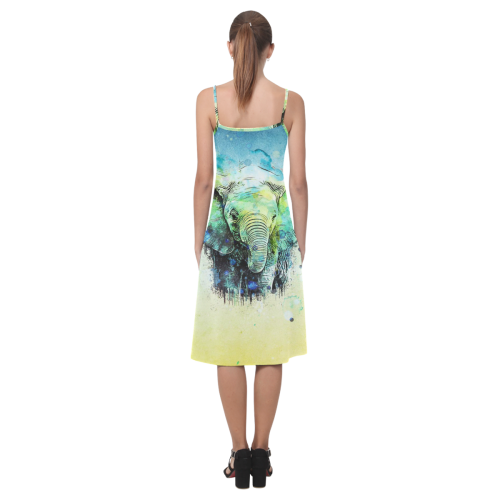 watercolor elephant Alcestis Slip Dress (Model D05)