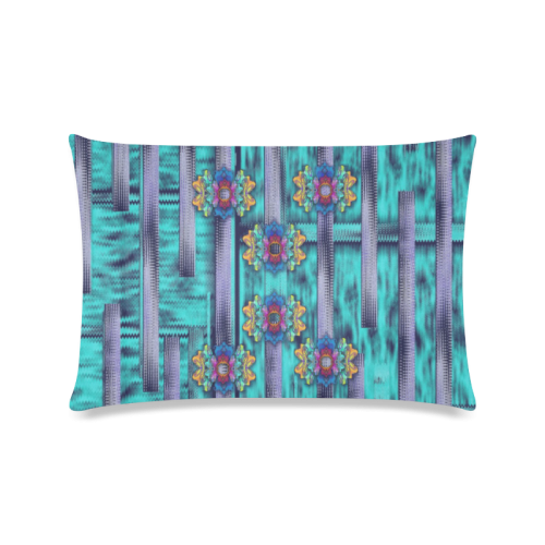 Lace and fantasy rainbow florals landscape Custom Zippered Pillow Case 16"x24"(Twin Sides)