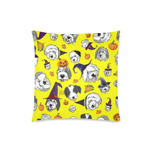 Halloween OES faces yellow Custom Zippered Pillow Case 18"x18"(Twin Sides)