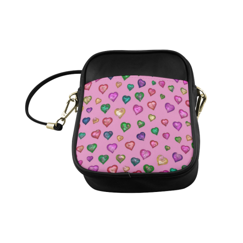 Shimmering hearts Sling Bag (Model 1627)