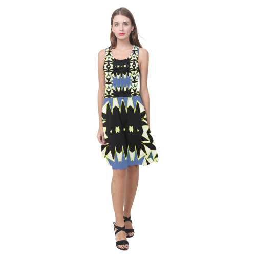 Black and blue Atalanta Casual Sundress(Model D04)