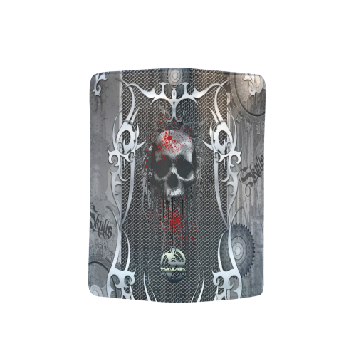 Awesome skull on metal design Men's Clutch Purse （Model 1638）