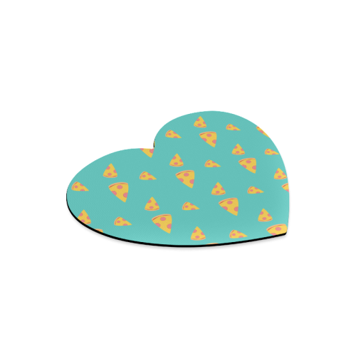 Pizza slices   - pizza and slice Heart-shaped Mousepad