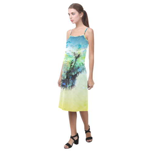 watercolor elephant Alcestis Slip Dress (Model D05)