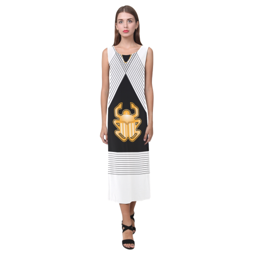 Golden scarab Phaedra Sleeveless Open Fork Long Dress (Model D08)