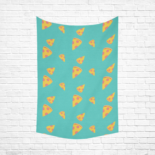 Pizza slices   - pizza and slice Cotton Linen Wall Tapestry 60"x 90"