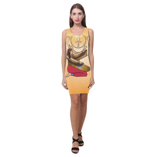 Beautiful Isis with egyptian sign Medea Vest Dress (Model D06)