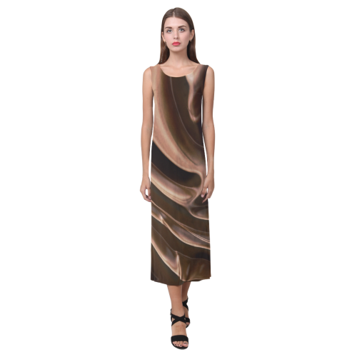 Molten chocolate by Martina Webster Phaedra Sleeveless Open Fork Long Dress (Model D08)