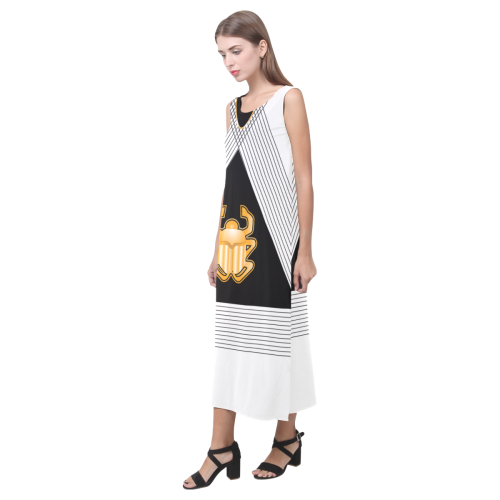 Golden scarab Phaedra Sleeveless Open Fork Long Dress (Model D08)