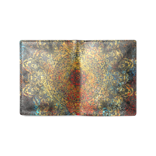 magic mandala Men's Leather Wallet (Model 1612)