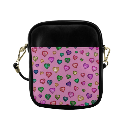 Shimmering hearts Sling Bag (Model 1627)