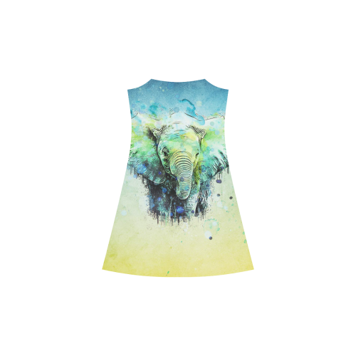 watercolor elephant Alcestis Slip Dress (Model D05)