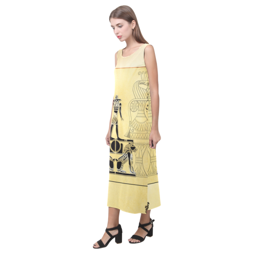 Anubis, the egypt god Phaedra Sleeveless Open Fork Long Dress (Model D08)