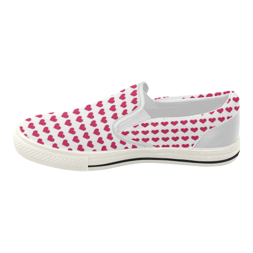 sweet allover hearts A Women's Slip-on Canvas Shoes (Model 019)