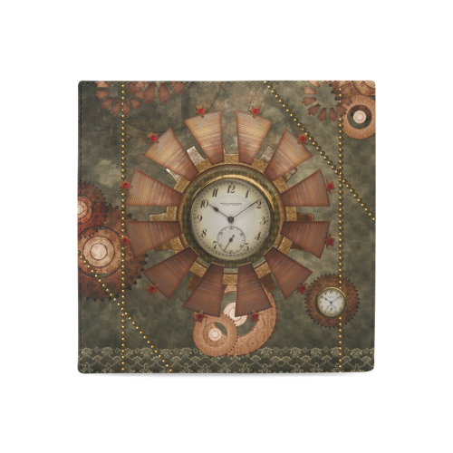 Steampunk, wonderful clocks in noble design Women's Leather Wallet (Model 1611)