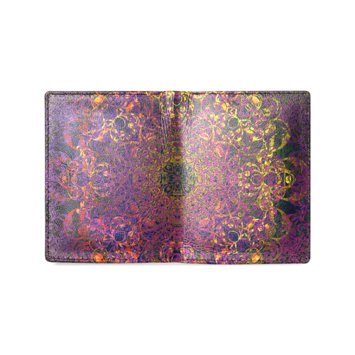 magic mandala Men's Leather Wallet (Model 1612)