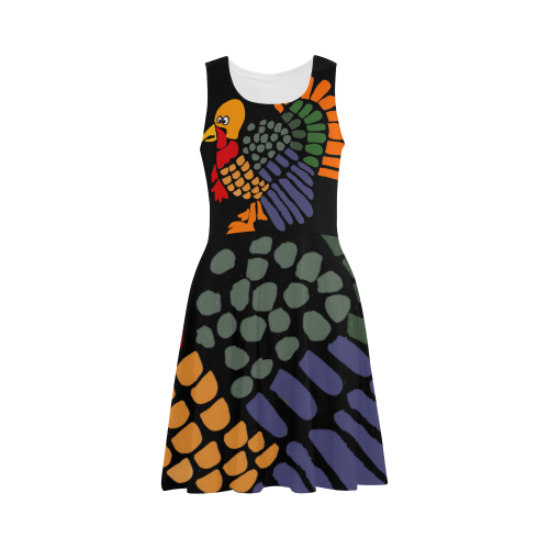 Funny Turkey Abstract Art Atalanta Sundress (Model D04)