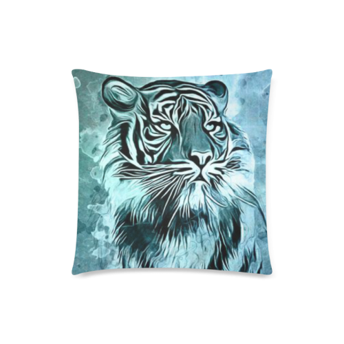 Watercolor Tiger Custom Zippered Pillow Case 18"x18"(Twin Sides)