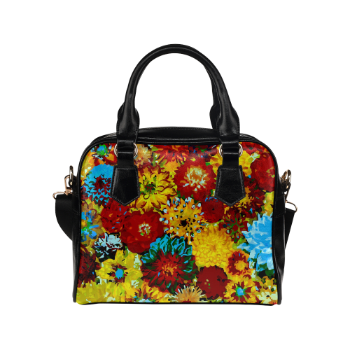 Beautiful Colorful Dahlia Flower Art Shoulder Handbag (Model 1634)