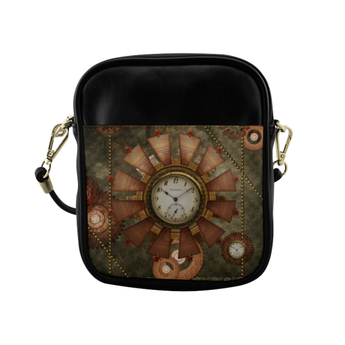 Steampunk, wonderful clocks in noble design Sling Bag (Model 1627)