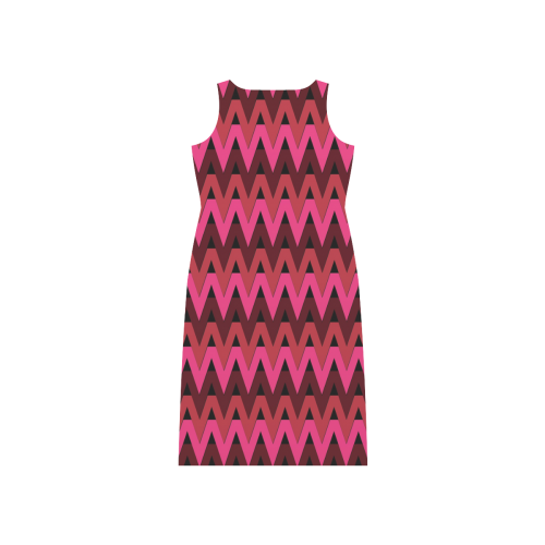 Crimson Chevrons Phaedra Sleeveless Open Fork Long Dress (Model D08)