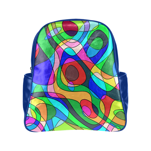 SQUIGGLY LOOPS - multicolored Multi-Pockets Backpack (Model 1636)